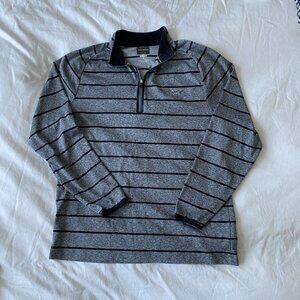 Greg Norman x Tasso Elba Play Dry Quarter Zip Gray Stripe Medium
